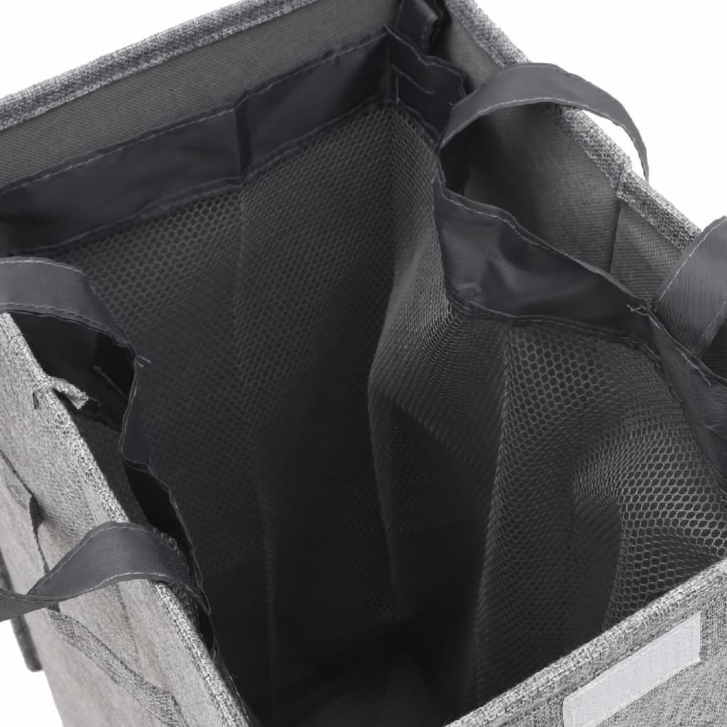 8720845670597_g_en_hd_6 vidaXL Foldable Laundry Hamper Grey 26x34.5x59.5 cm Faux Linen Fabric - Image 8