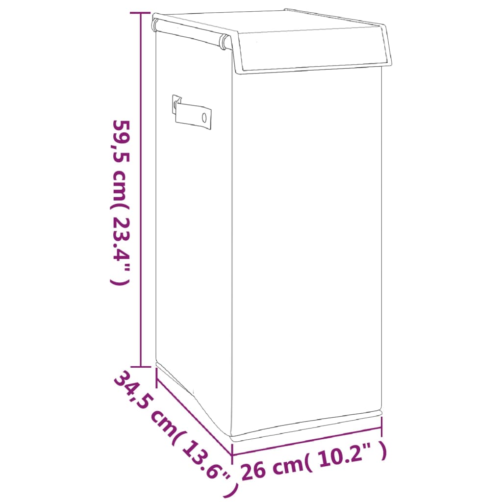 8720845670597_g_en_hd_7 vidaXL Foldable Laundry Hamper Grey 26x34.5x59.5 cm Faux Linen Fabric - Image 9