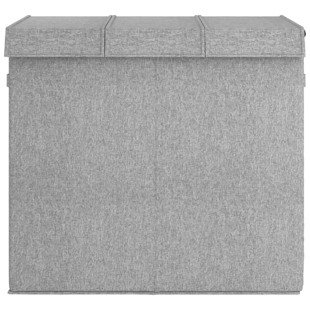 8720845670610_g_en_hd_1 vidaXL Foldable Laundry Hamper Grey 64.5x34.5x59 cm Faux Linen Fabric - Image 3