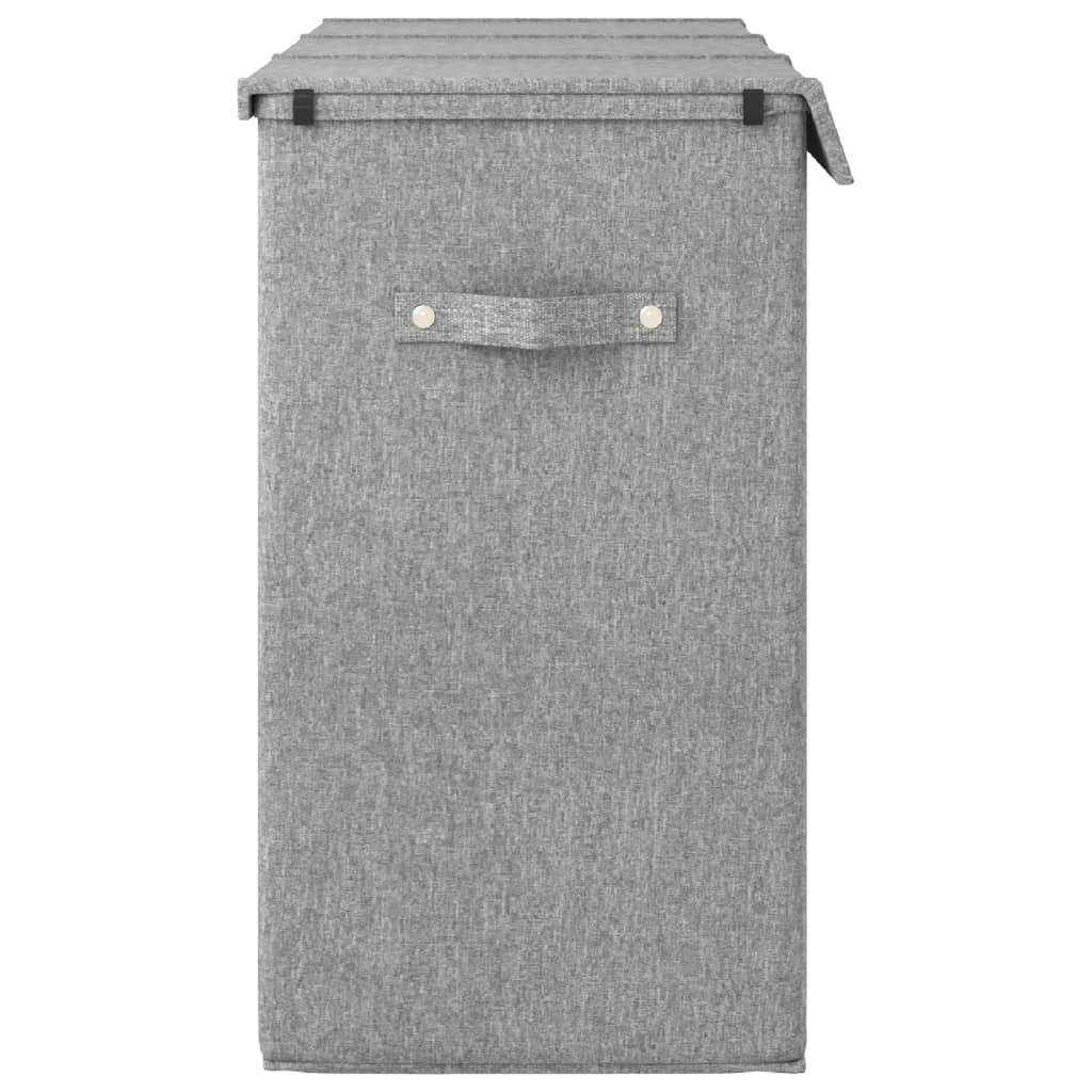 8720845670610_g_en_hd_2 vidaXL Foldable Laundry Hamper Grey 64.5x34.5x59 cm Faux Linen Fabric - Image 4
