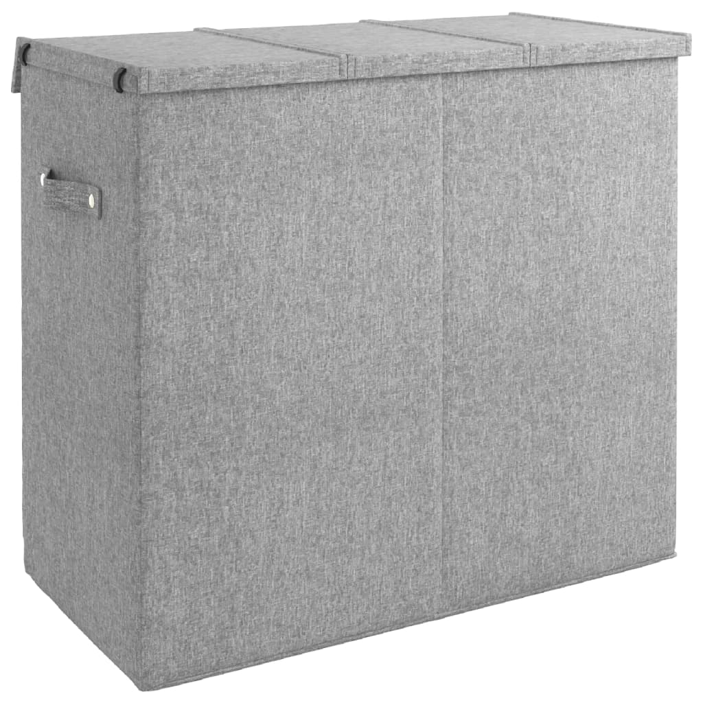 8720845670610_g_en_hd_3 vidaXL Foldable Laundry Hamper Grey 64.5x34.5x59 cm Faux Linen Fabric - Image 5