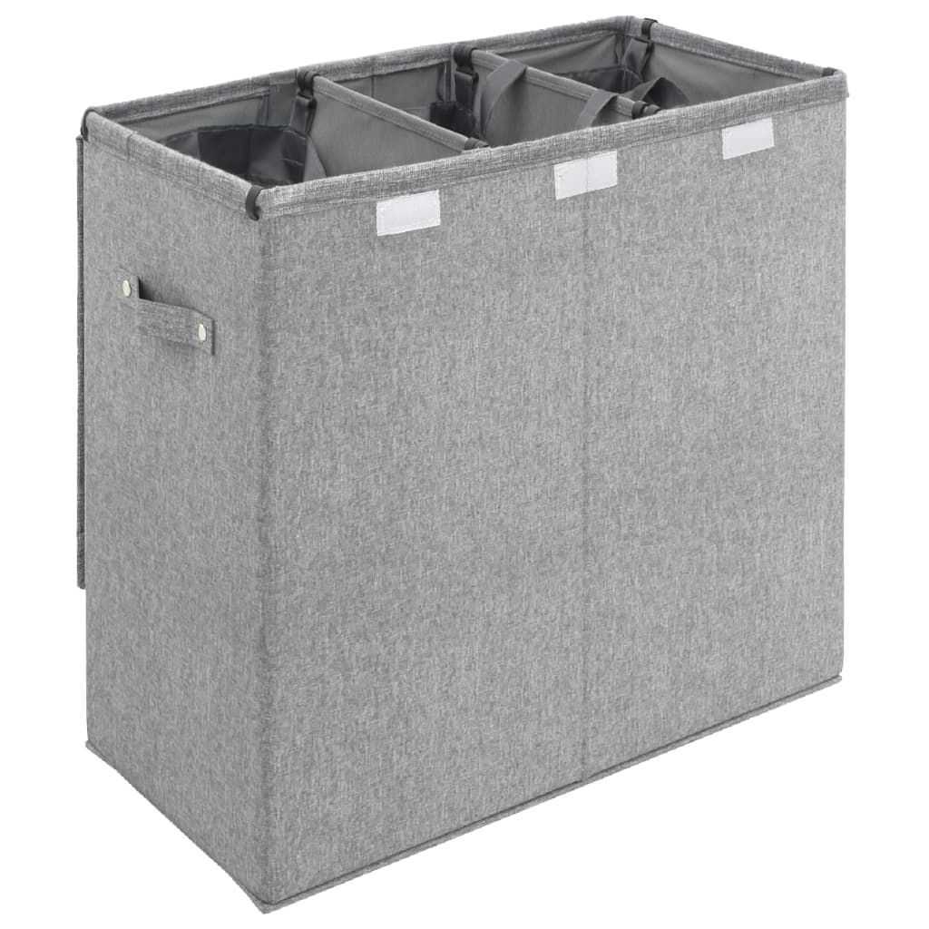 8720845670610_g_en_hd_4 vidaXL Foldable Laundry Hamper Grey 64.5x34.5x59 cm Faux Linen Fabric - Image 6