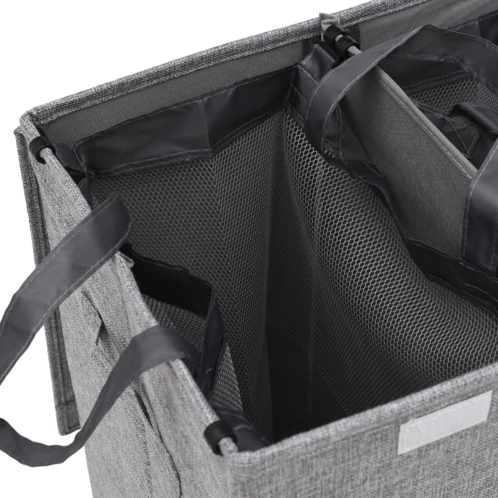 8720845670610_g_en_hd_6 vidaXL Foldable Laundry Hamper Grey 64.5x34.5x59 cm Faux Linen Fabric - Image 8