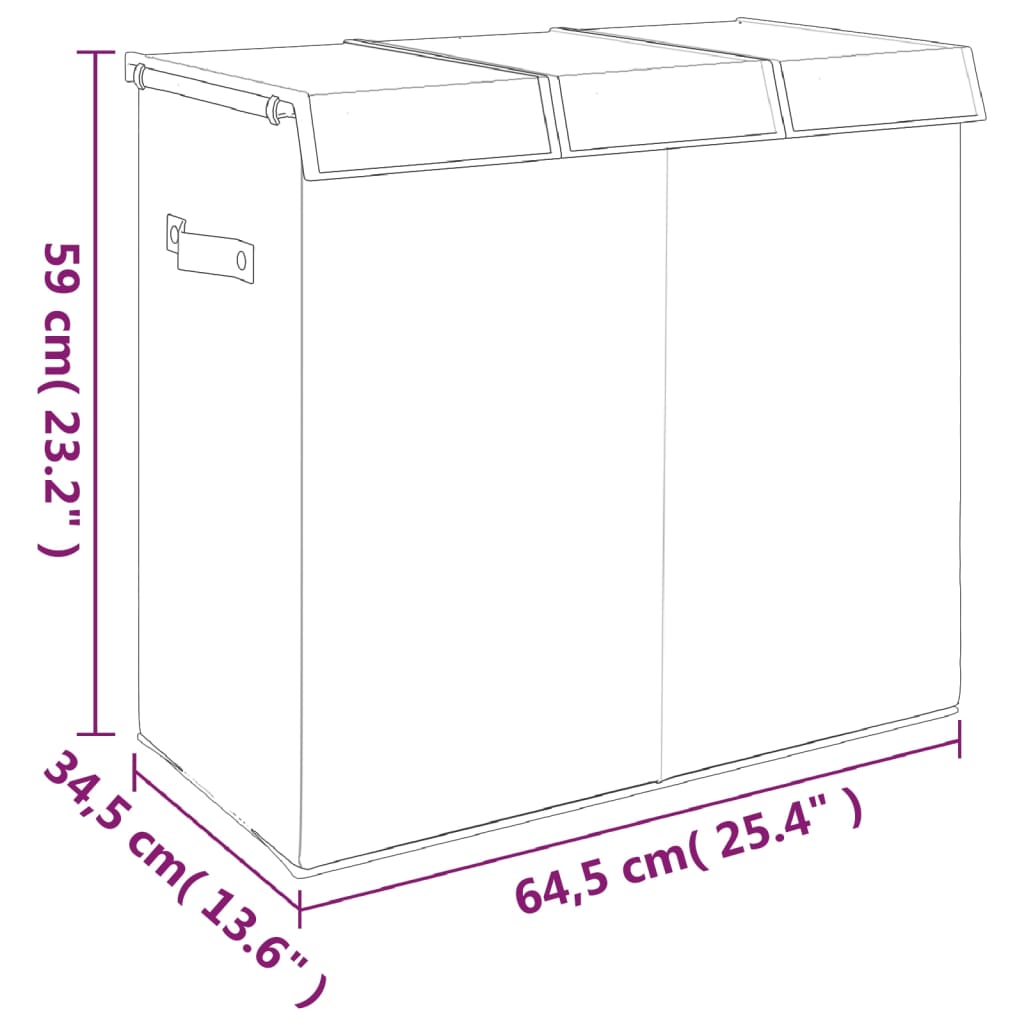 8720845670610_g_en_hd_7 vidaXL Foldable Laundry Hamper Grey 64.5x34.5x59 cm Faux Linen Fabric - Image 9