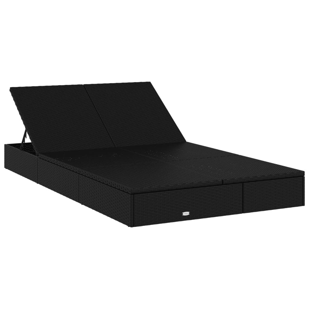 8720845670764_g_en_hd_1 vidaXL 2-Person Sunbed with Cushions Black Poly Rattan - Image 3