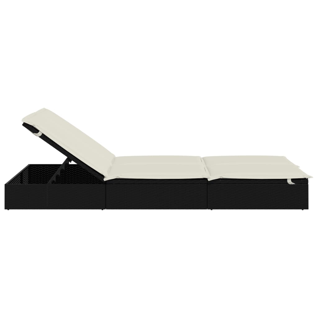 8720845670764_g_en_hd_3 vidaXL 2-Person Sunbed with Cushions Black Poly Rattan - Image 5