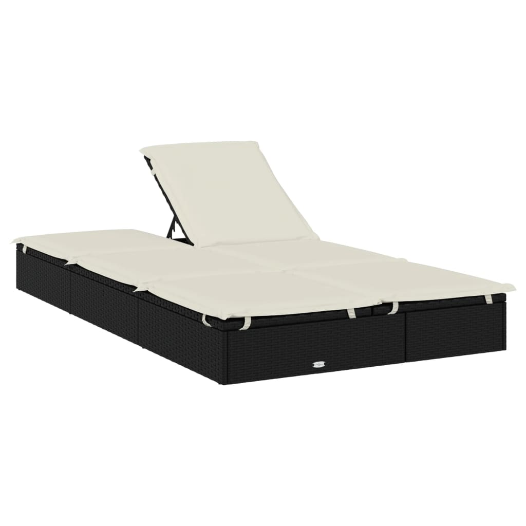 8720845670764_g_en_hd_5 vidaXL 2-Person Sunbed with Cushions Black Poly Rattan - Image 7