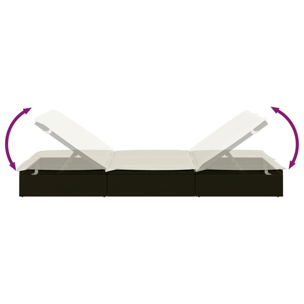 8720845670764_g_en_hd_7 vidaXL 2-Person Sunbed with Cushions Black Poly Rattan - Image 9