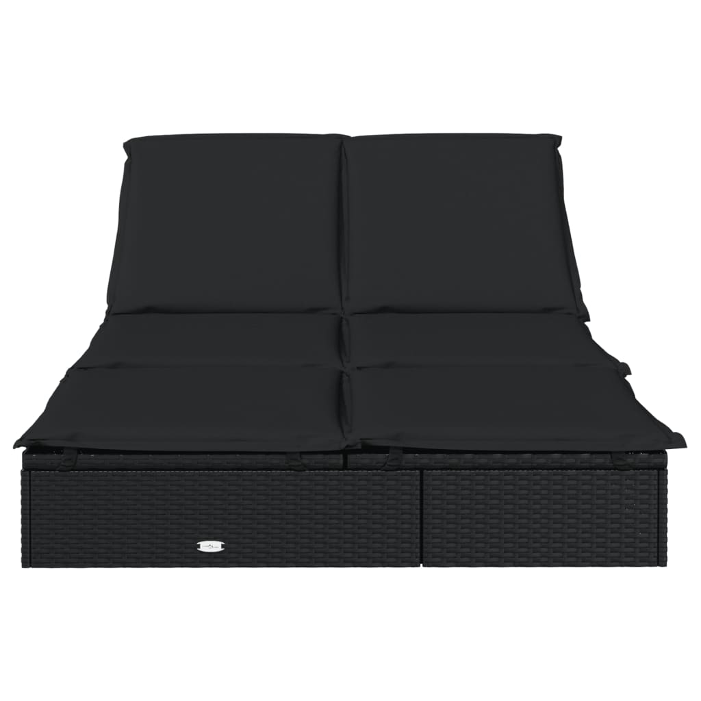 8720845670788_g_en_hd_2 vidaXL 2-Person Sunbed with Cushions Black Poly Rattan - Image 4