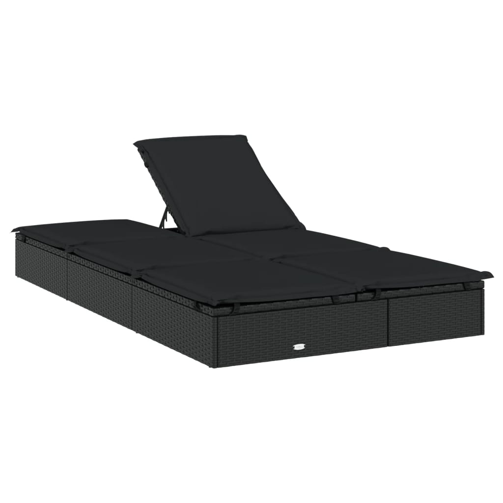 8720845670788_g_en_hd_5 vidaXL 2-Person Sunbed with Cushions Black Poly Rattan - Image 7