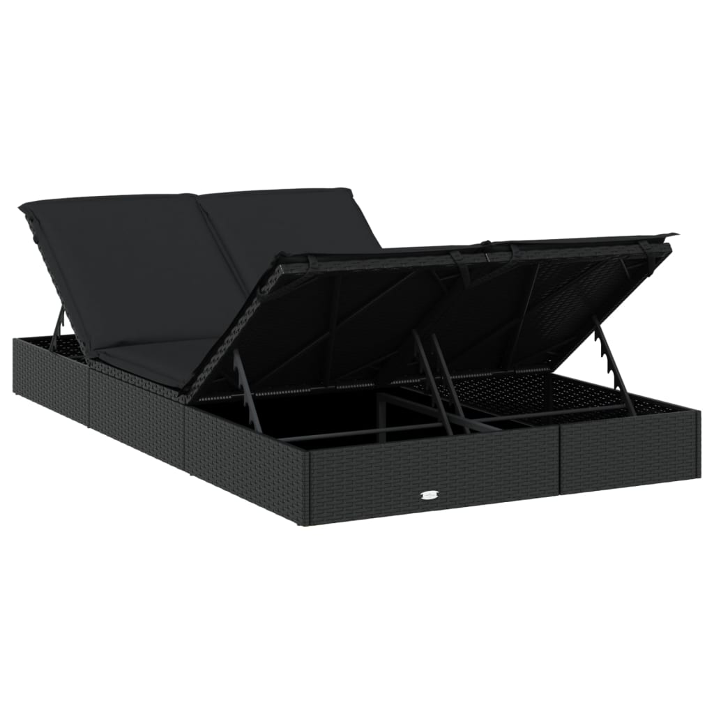 8720845670788_g_en_hd_6 vidaXL 2-Person Sunbed with Cushions Black Poly Rattan - Image 8