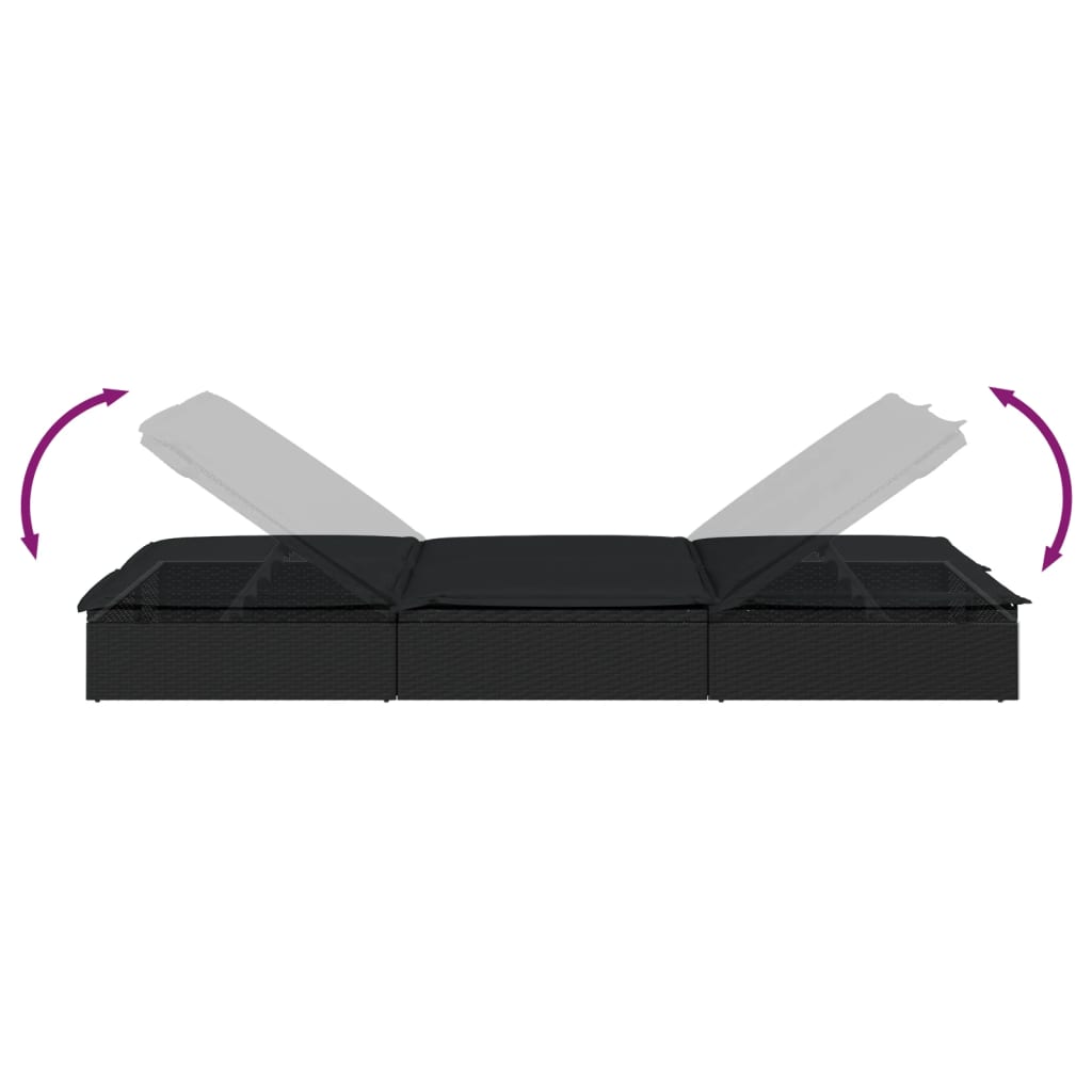 8720845670788_g_en_hd_7 vidaXL 2-Person Sunbed with Cushions Black Poly Rattan - Image 9