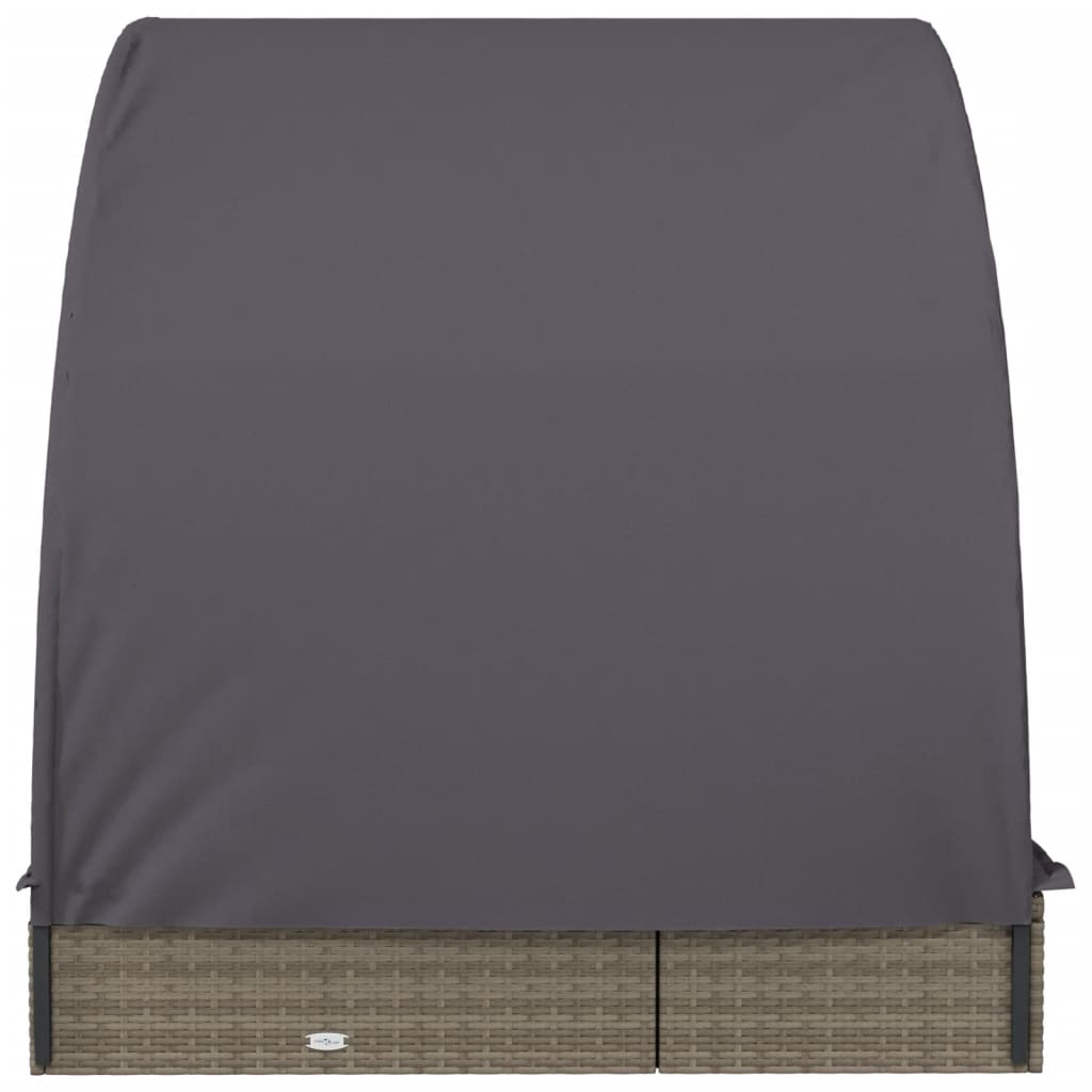 8720845670863_g_en_hd_4 vidaXL 2-Person Sunbed with Round Roof Grey 211x112x140 cm Poly Rattan - Image 6