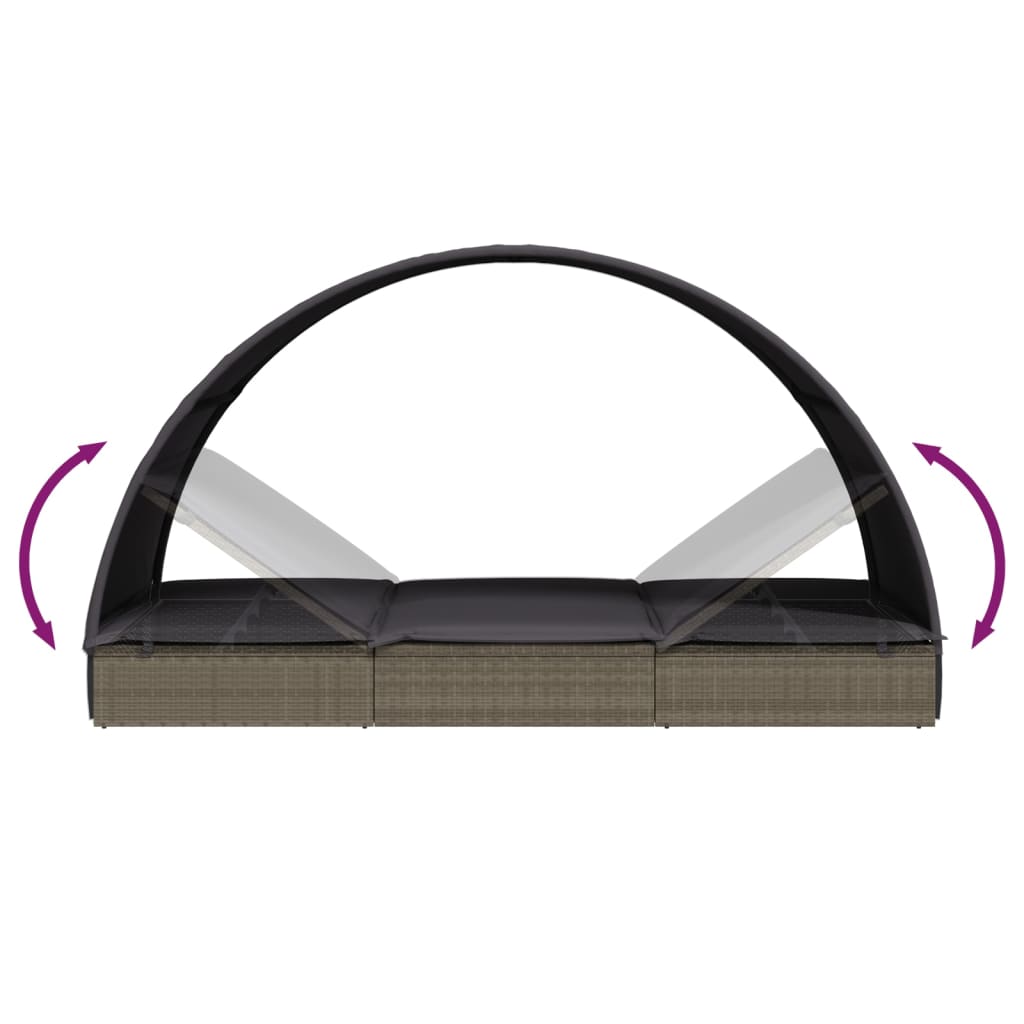 8720845670863_g_en_hd_8 vidaXL 2-Person Sunbed with Round Roof Grey 211x112x140 cm Poly Rattan - Image 10