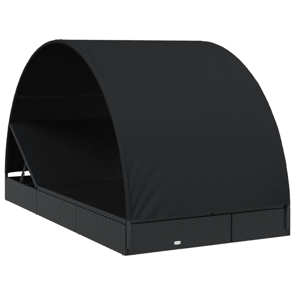 8720845670870_g_en_hd_1 vidaXL 2-Person Sunbed with Round Roof Black 211x112x140 cm Poly Rattan - Image 3