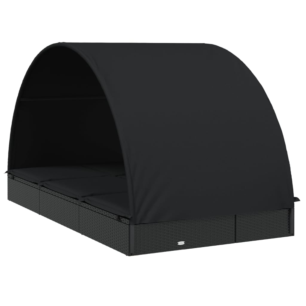 8720845670870_g_en_hd_2 vidaXL 2-Person Sunbed with Round Roof Black 211x112x140 cm Poly Rattan - Image 4