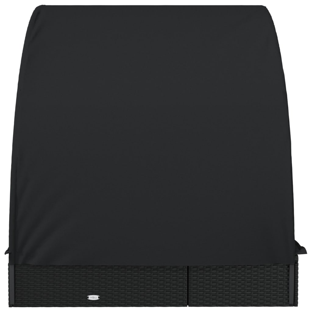 8720845670870_g_en_hd_4 vidaXL 2-Person Sunbed with Round Roof Black 211x112x140 cm Poly Rattan - Image 6