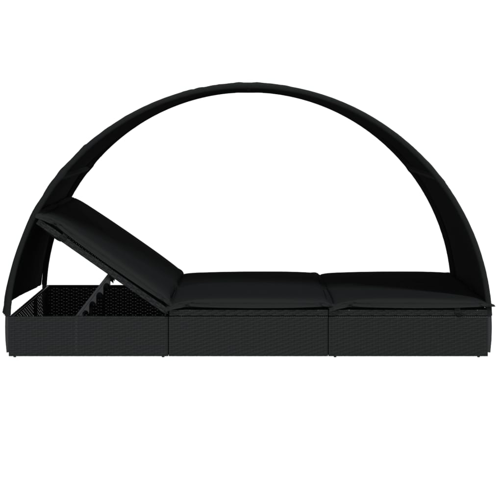 8720845670870_g_en_hd_5 vidaXL 2-Person Sunbed with Round Roof Black 211x112x140 cm Poly Rattan - Image 7