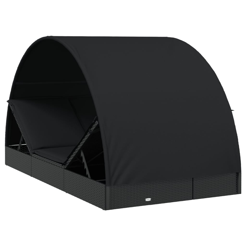 8720845670870_g_en_hd_7 vidaXL 2-Person Sunbed with Round Roof Black 211x112x140 cm Poly Rattan - Image 9
