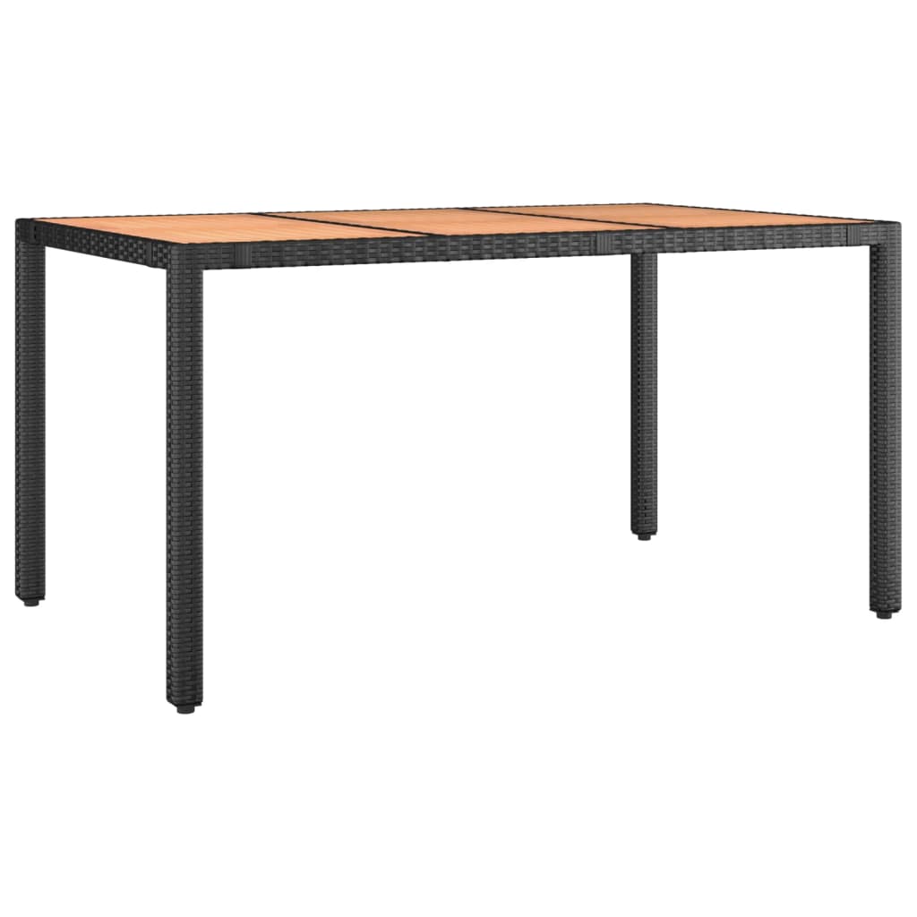 8720845671143_a_en_hd_1 vidaXL Garden Table with Wooden Top Black Poly Rattan&Solid Wood Acacia - Image 2