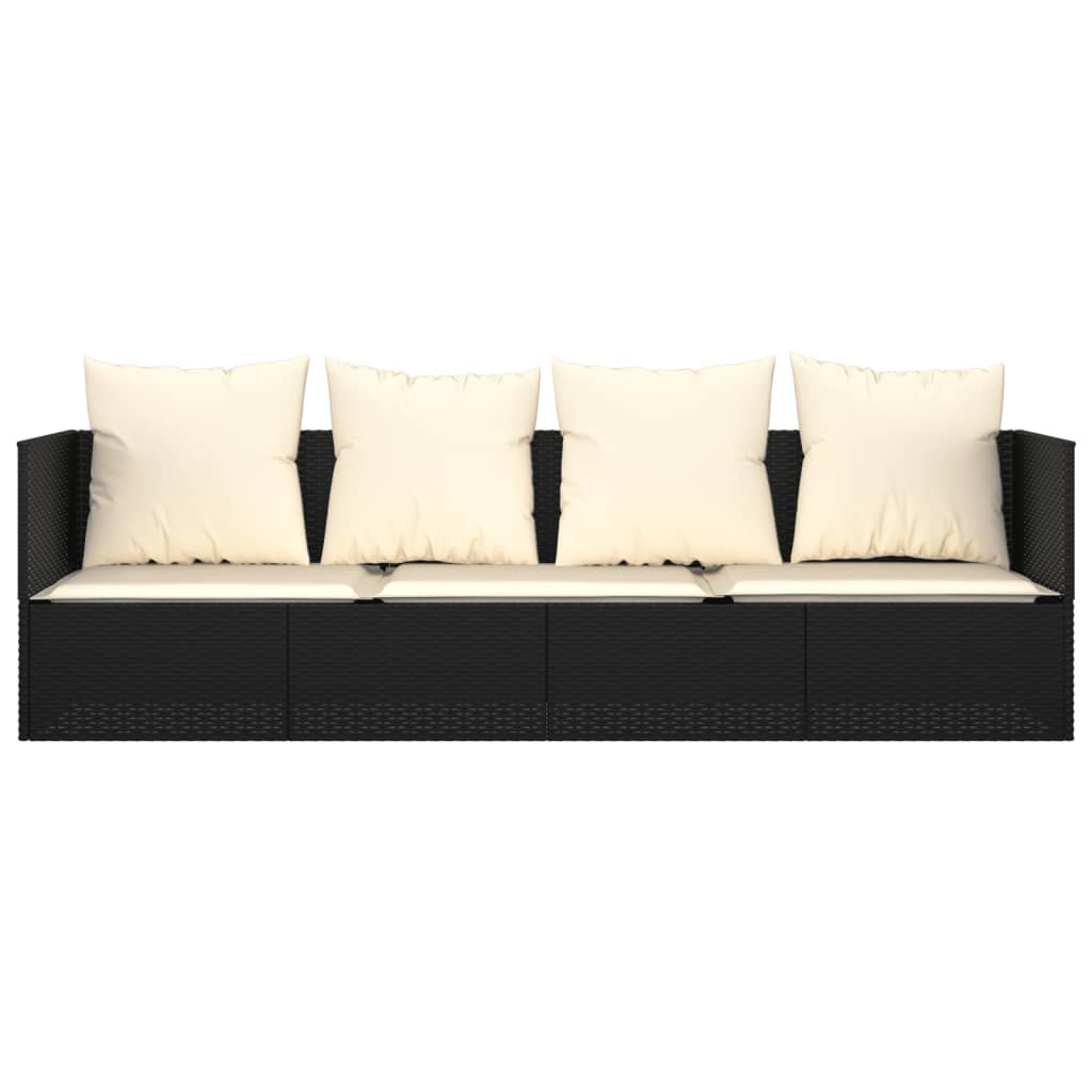 8720845671259_g_en_hd_1 vidaXL Outdoor Lounge Bed with Cushions Black Poly Rattan - Image 3