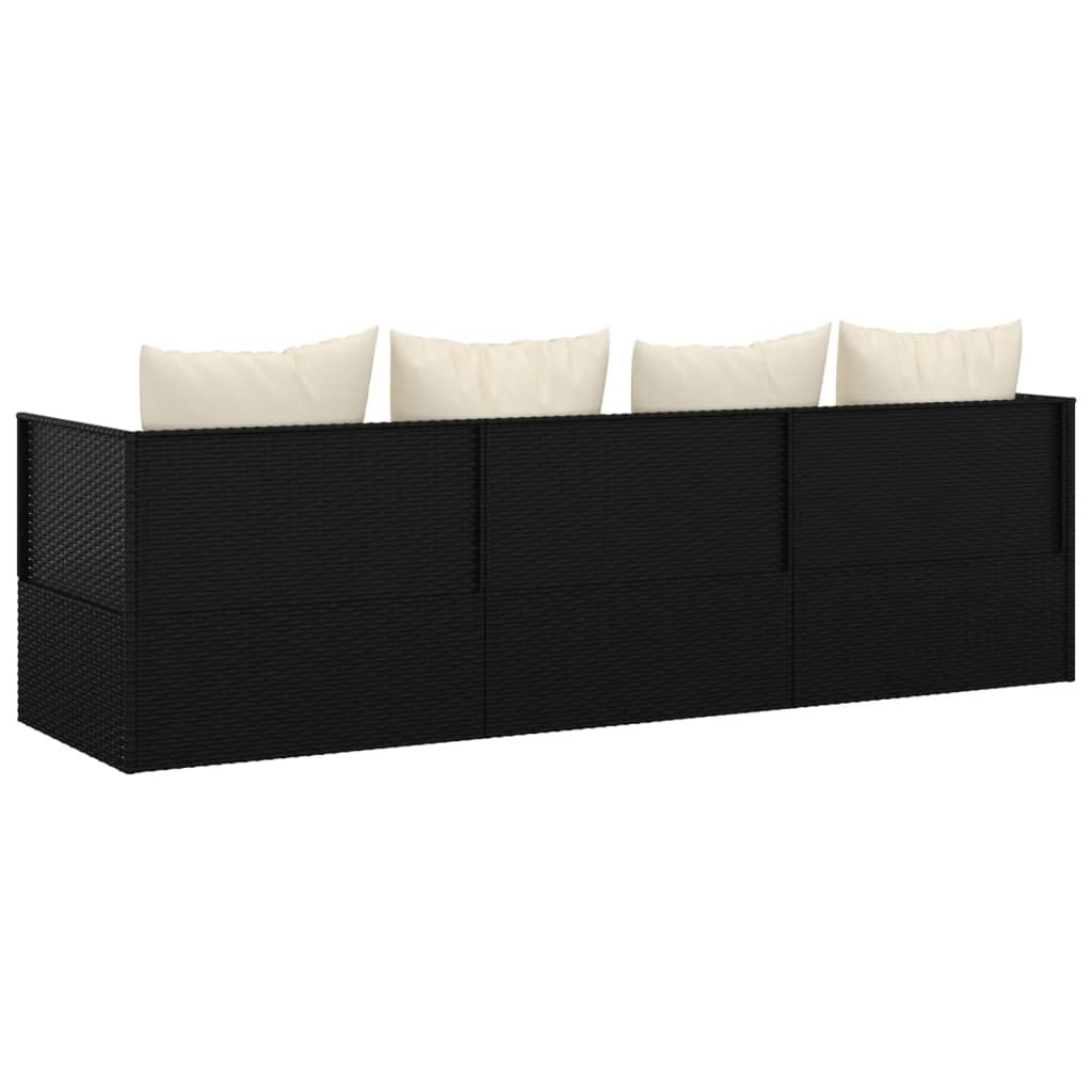 8720845671259_g_en_hd_3 vidaXL Outdoor Lounge Bed with Cushions Black Poly Rattan - Image 5