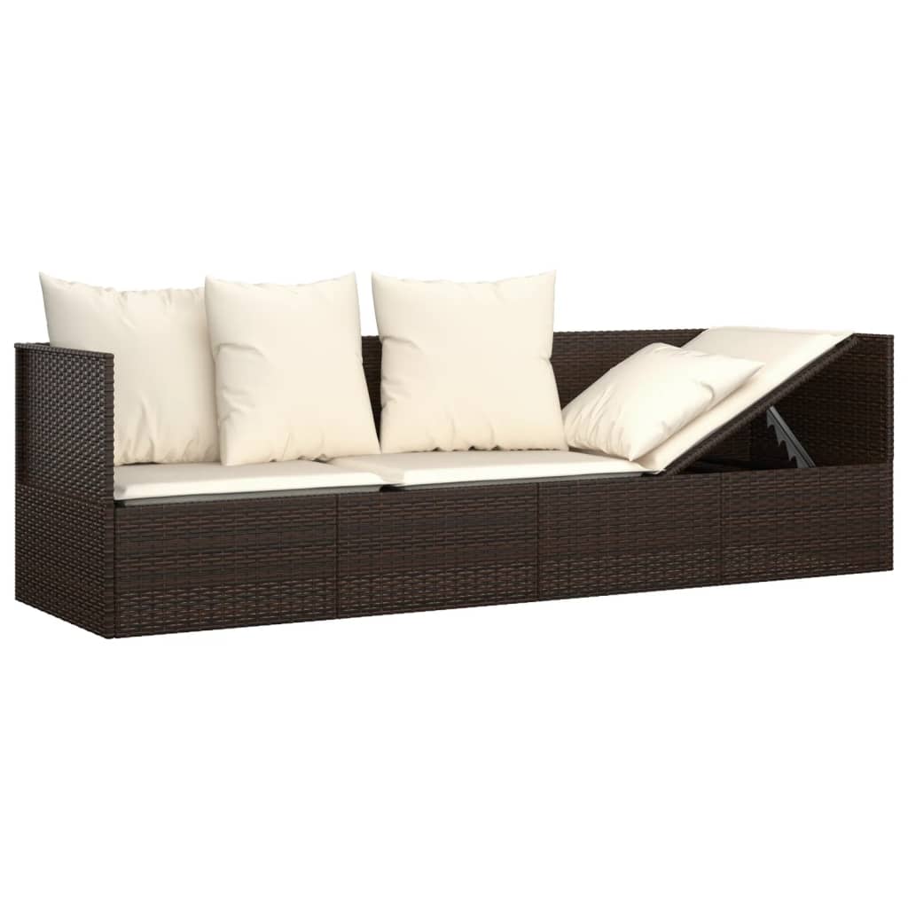 8720845671266_g_en_hd_4 vidaXL Outdoor Lounge Bed with Cushions Brown Poly Rattan - Image 6
