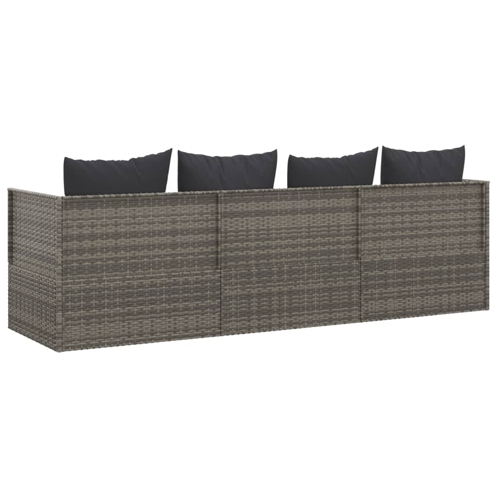 8720845671273_g_en_hd_3 vidaXL Outdoor Lounge Bed with Cushions Grey Poly Rattan - Image 5