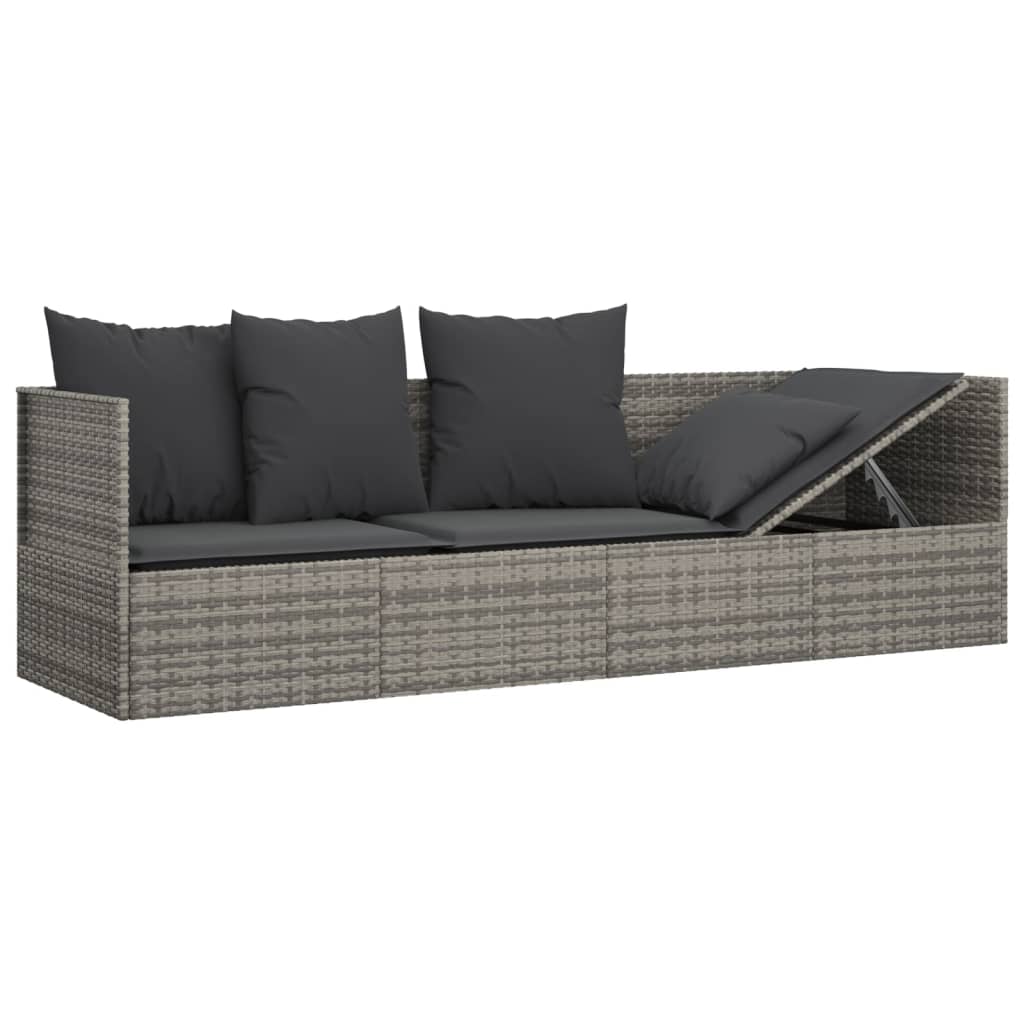 8720845671273_g_en_hd_4 vidaXL Outdoor Lounge Bed with Cushions Grey Poly Rattan - Image 6