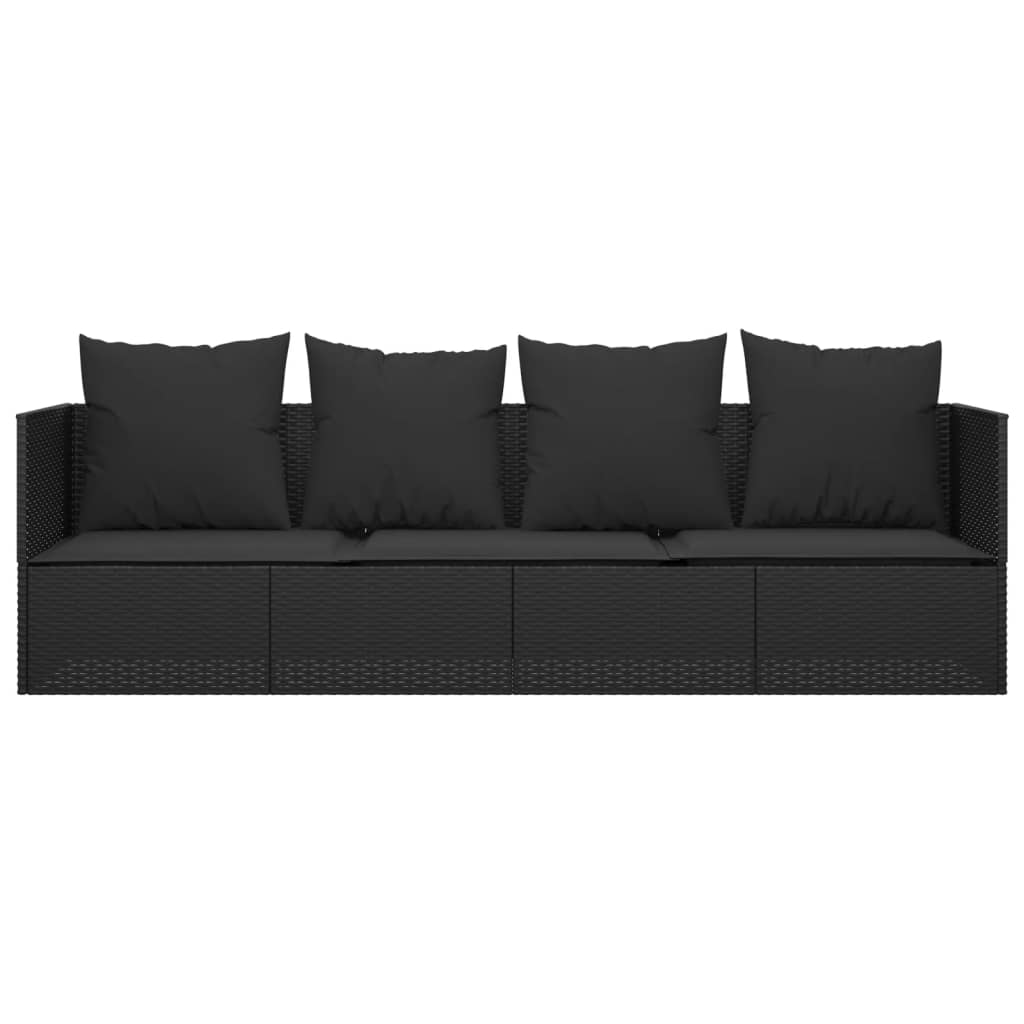 8720845671280_g_en_hd_1 vidaXL Outdoor Lounge Bed with Cushions Black Poly Rattan - Image 3