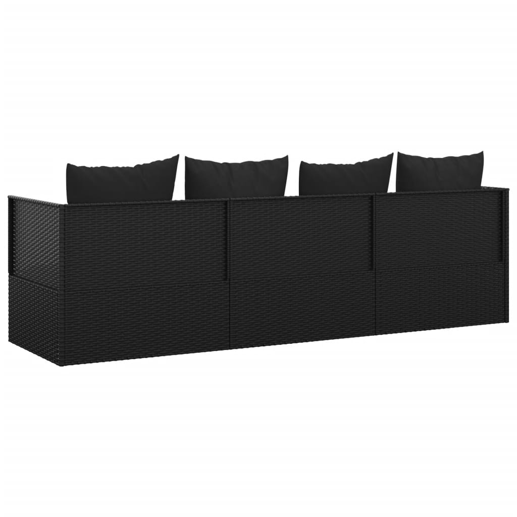 8720845671280_g_en_hd_3 vidaXL Outdoor Lounge Bed with Cushions Black Poly Rattan - Image 5