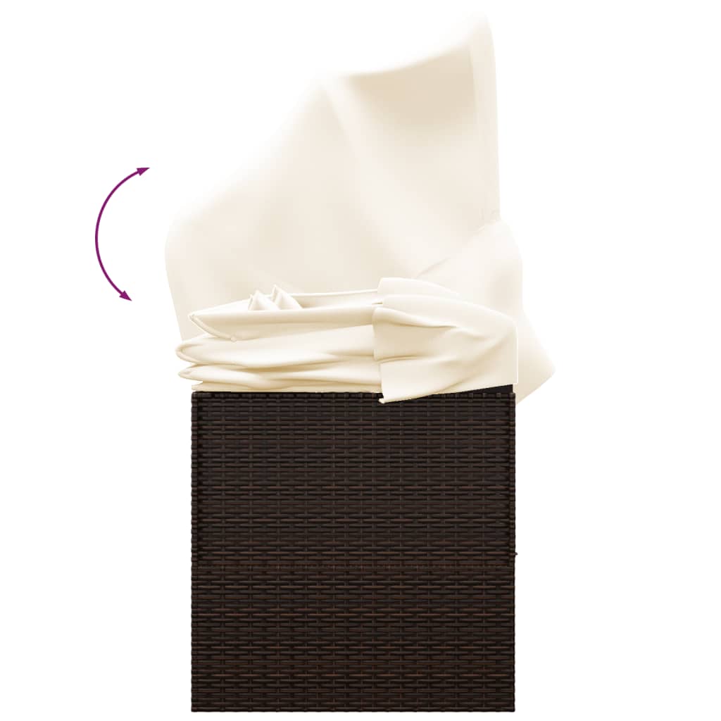 8720845671303_g_en_hd_5 vidaXL Outdoor Lounge Bed with Roof and Cushions Brown Poly Rattan - Image 7