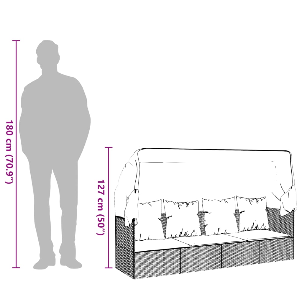 8720845671303_g_en_hd_8 vidaXL Outdoor Lounge Bed with Roof and Cushions Brown Poly Rattan - Image 10