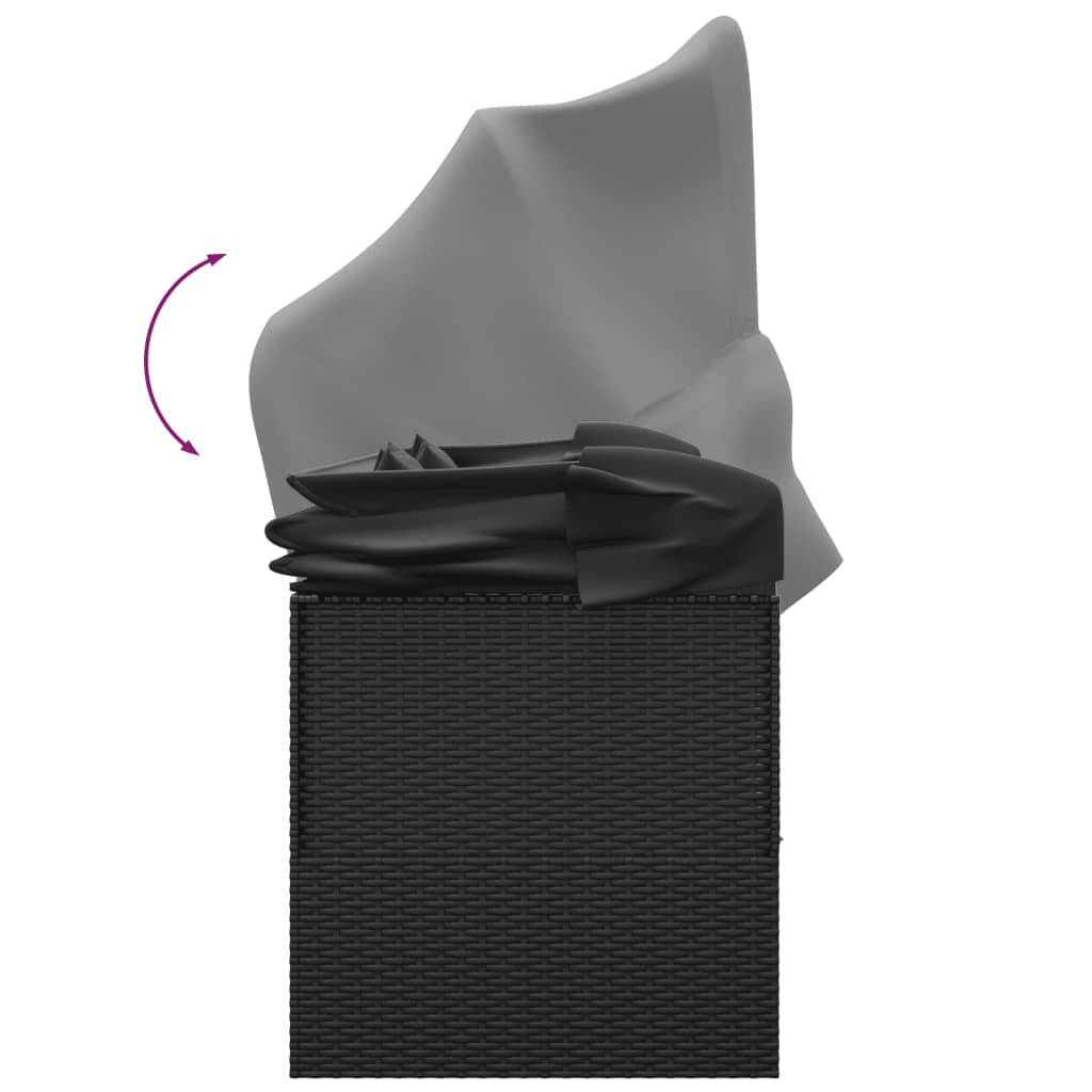 8720845671327_g_en_hd_5 vidaXL Outdoor Lounge Bed with Roof and Cushions Black Poly Rattan - Image 7