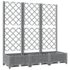 vidaXL Garden Planter with Trellis Light Grey 120x40x121.5 cm PP - Image 2