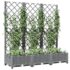 vidaXL Garden Planter with Trellis Light Grey 120x40x121.5 cm PP - Image 3