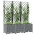 vidaXL Garden Planter with Trellis Light Grey 120x40x136 cm PP - Image 3