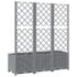 vidaXL Garden Planter with Trellis Light Grey 120x40x136 cm PP - Image 6