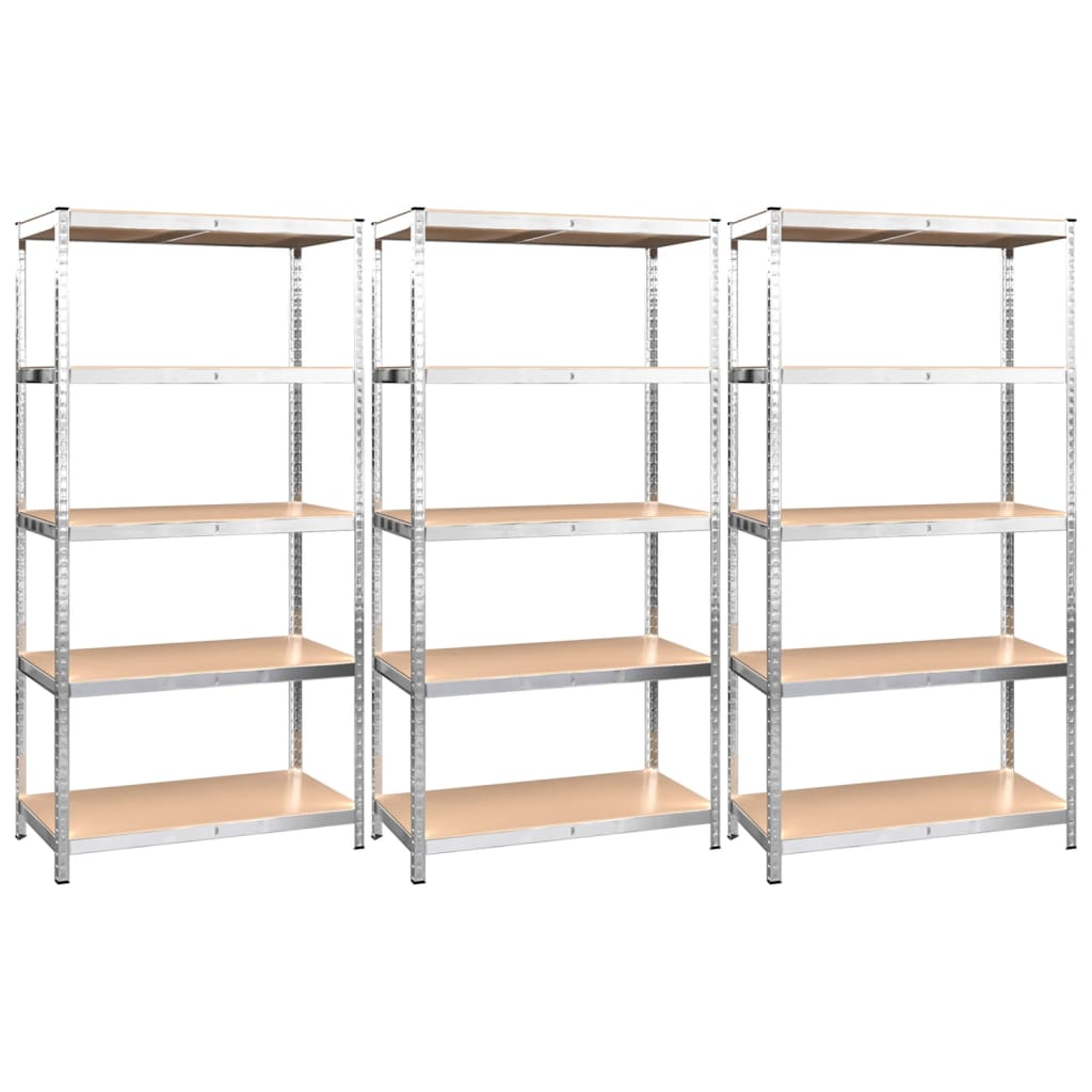 8720845674373_a_en_hd_1 vidaXL 5-Layer Shelves 3 pcs Silver Steel and Engineered Wood - Image 2