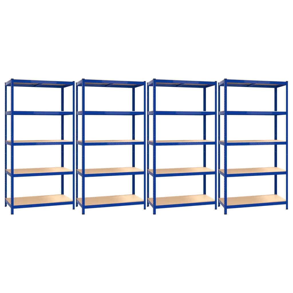8720845674403_a_en_hd_1 vidaXL 5-Layer Shelves 4 pcs Blue Steel&Engineered Wood - Image 2