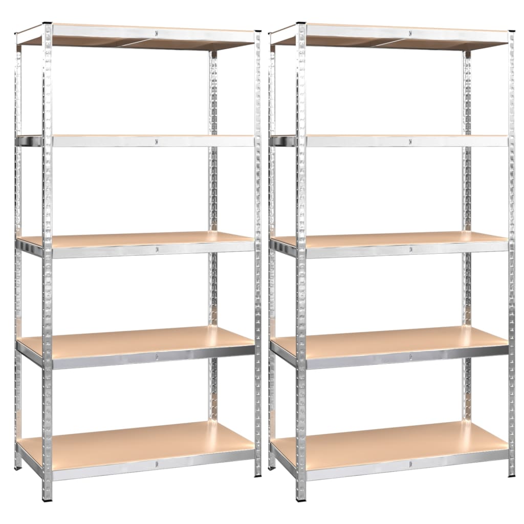 8720845674670_a_en_hd_1 vidaXL 5-Layer Heavy-duty Shelves 2 pcs Silver Steel and Engineered Wood - Image 2