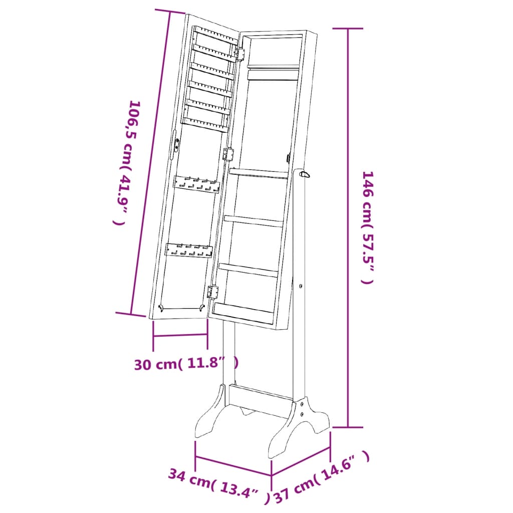 8720845675011_g_en_hd_7 vidaXL Free-Standing Mirror Black 34x37x146 cm - Image 9