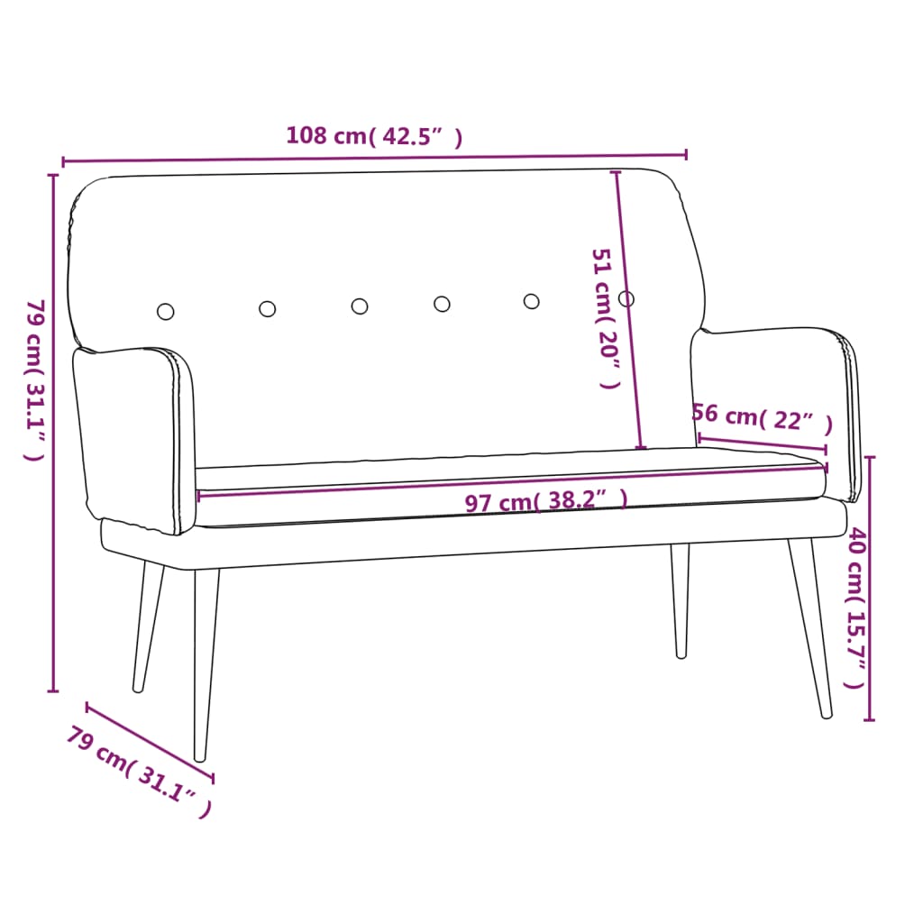 8720845676209_g_en_hd_6 vidaXL Bench Light Grey 108x79x79 cm Velvet - Image 8