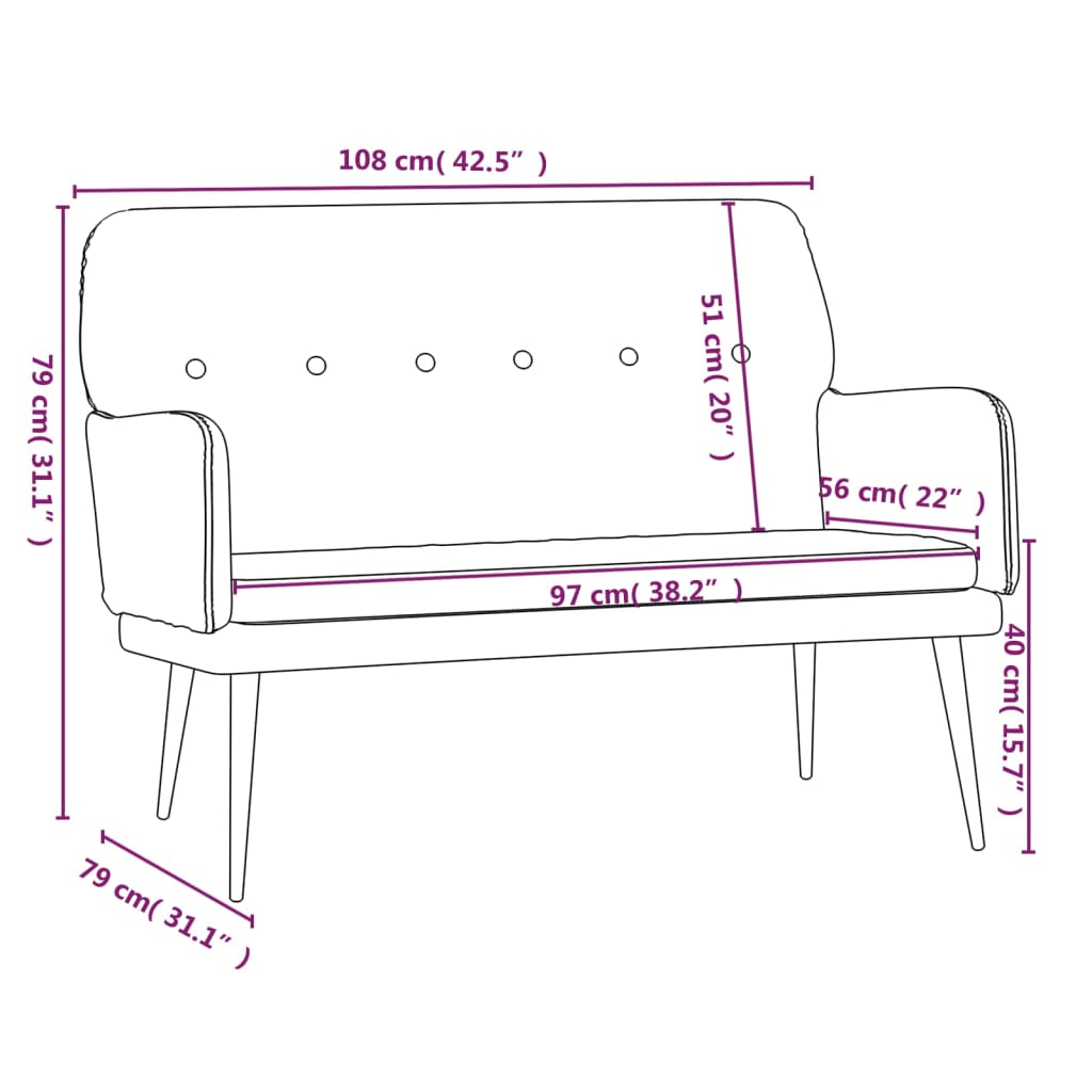8720845676254_g_en_hd_6 vidaXL Bench Black 108x79x79 cm Velvet - Image 8