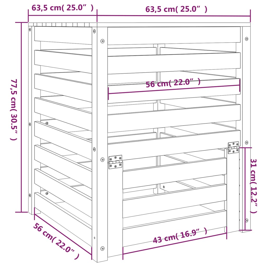 8720845677756_g_en_hd_8 vidaXL Composter White 63.5x63.5x77.5 cm Solid Wood Pine - Image 10