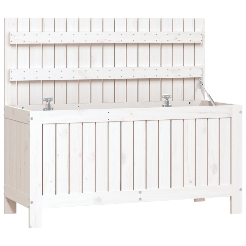 8720845677923_a_en_hd_1 vidaXL Garden Storage Box White 108x42.5x54 cm Solid Wood Pine - Image 2