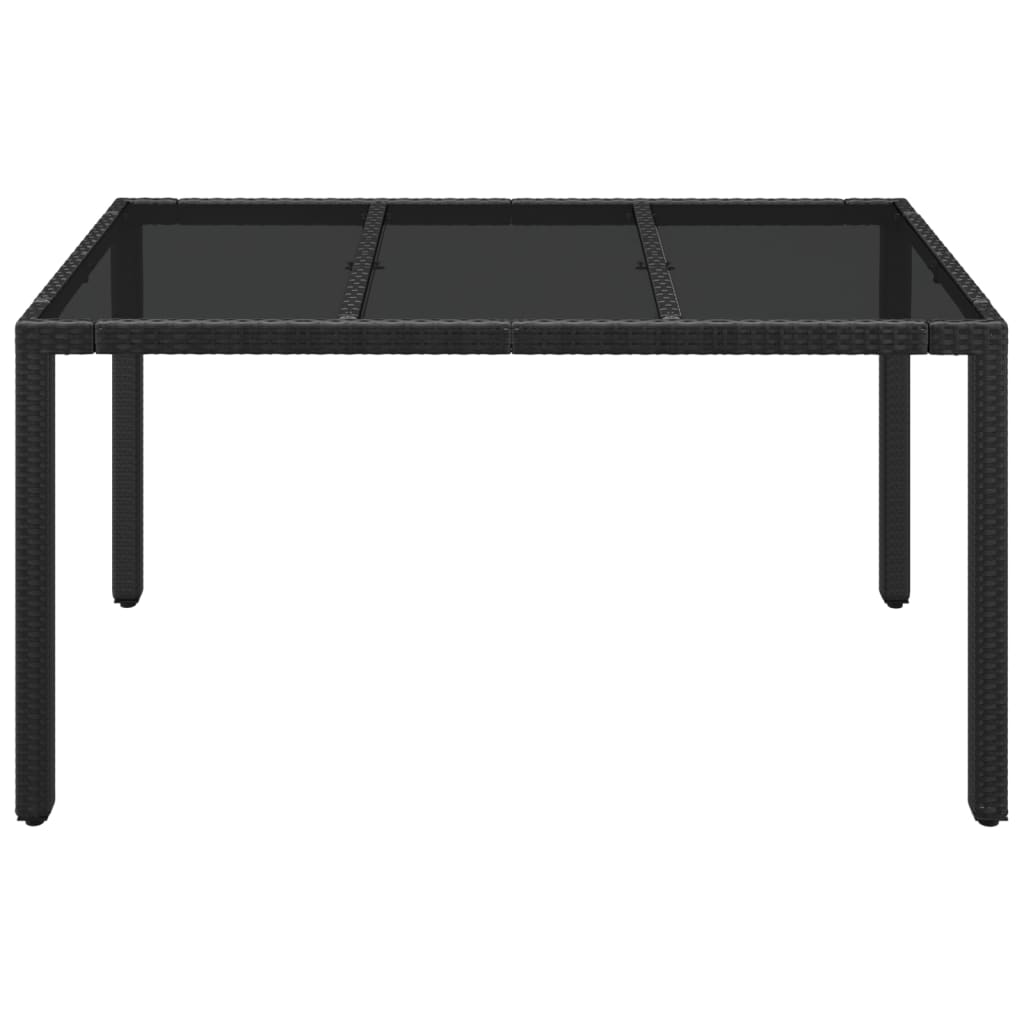 8720845679613_g_en_hd_1 vidaXL Garden Table with Glass Top Black 150x90x75 cm Poly Rattan - Image 3