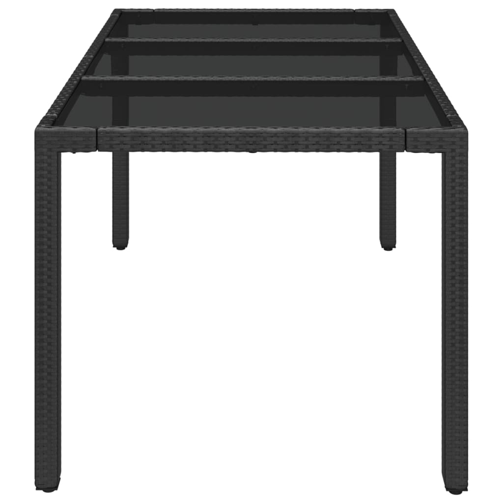 8720845679613_g_en_hd_2 vidaXL Garden Table with Glass Top Black 150x90x75 cm Poly Rattan - Image 4