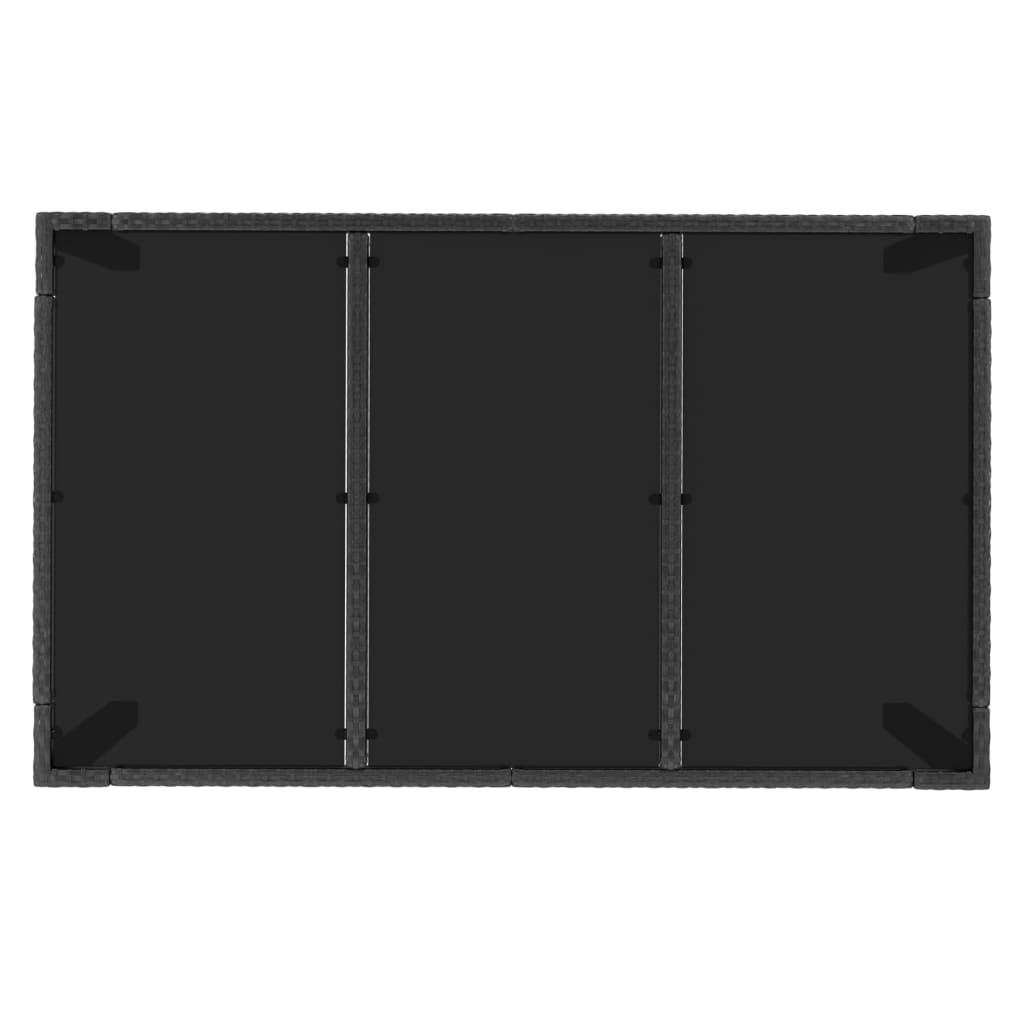 8720845679613_g_en_hd_3 vidaXL Garden Table with Glass Top Black 150x90x75 cm Poly Rattan - Image 5