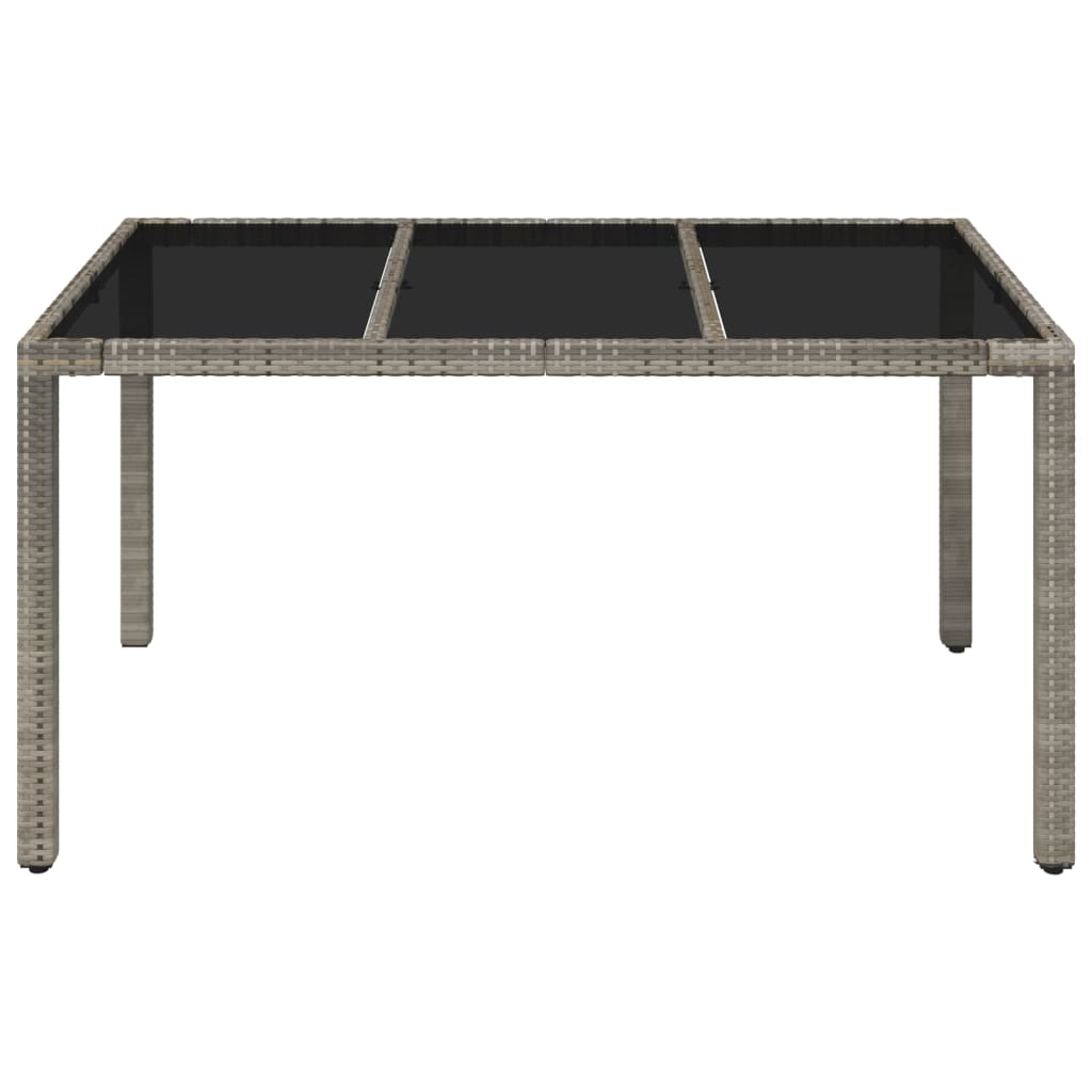 8720845679620_g_en_hd_1 vidaXL Garden Table with Glass Top Grey 150x90x75 cm Poly Rattan - Image 3